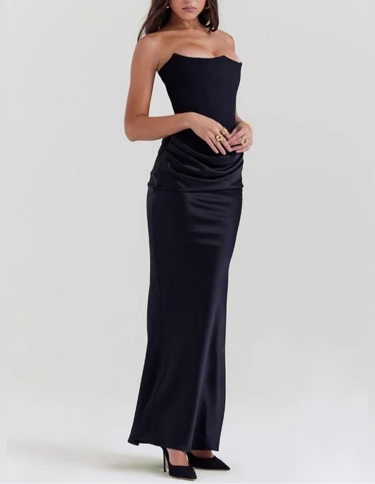 Francesca Corset Dress ( Black)