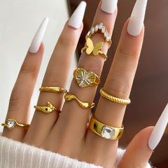 Isa Gold Ring (Set of 9)