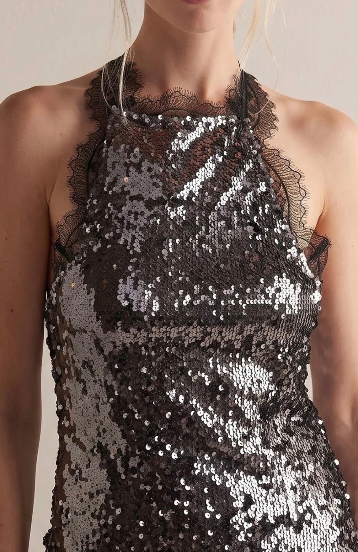 Camille Halterneck Sequin Top