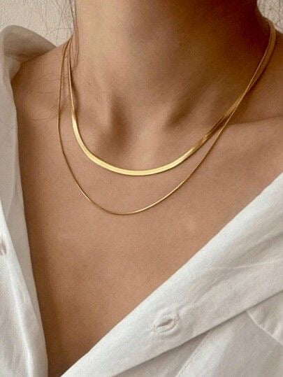 Double layered herringbone necklace