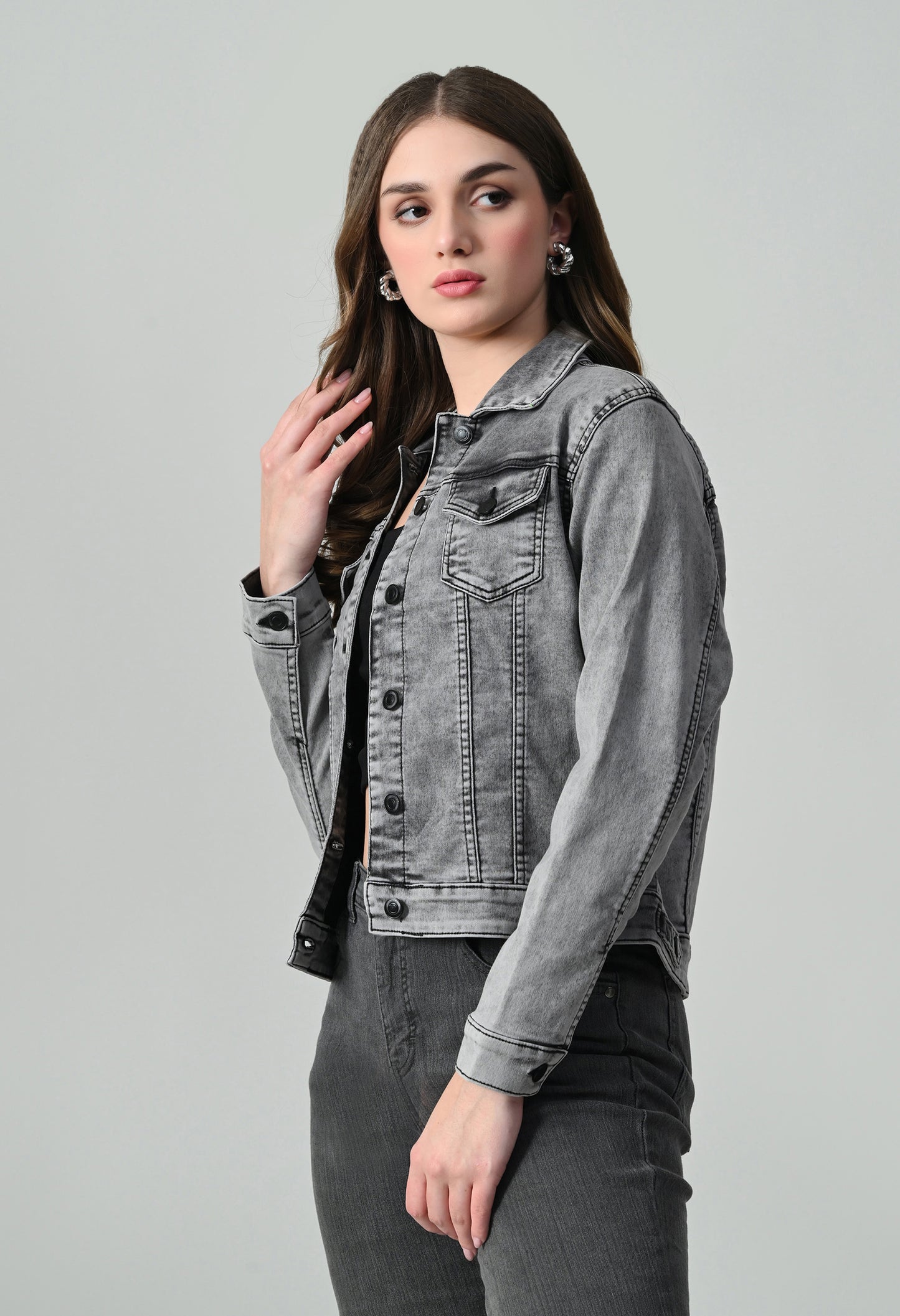 Black denim jacket
