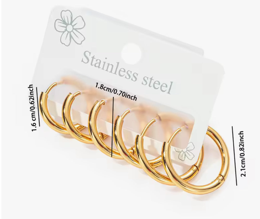 Statement Gold Hoops (set of 3)