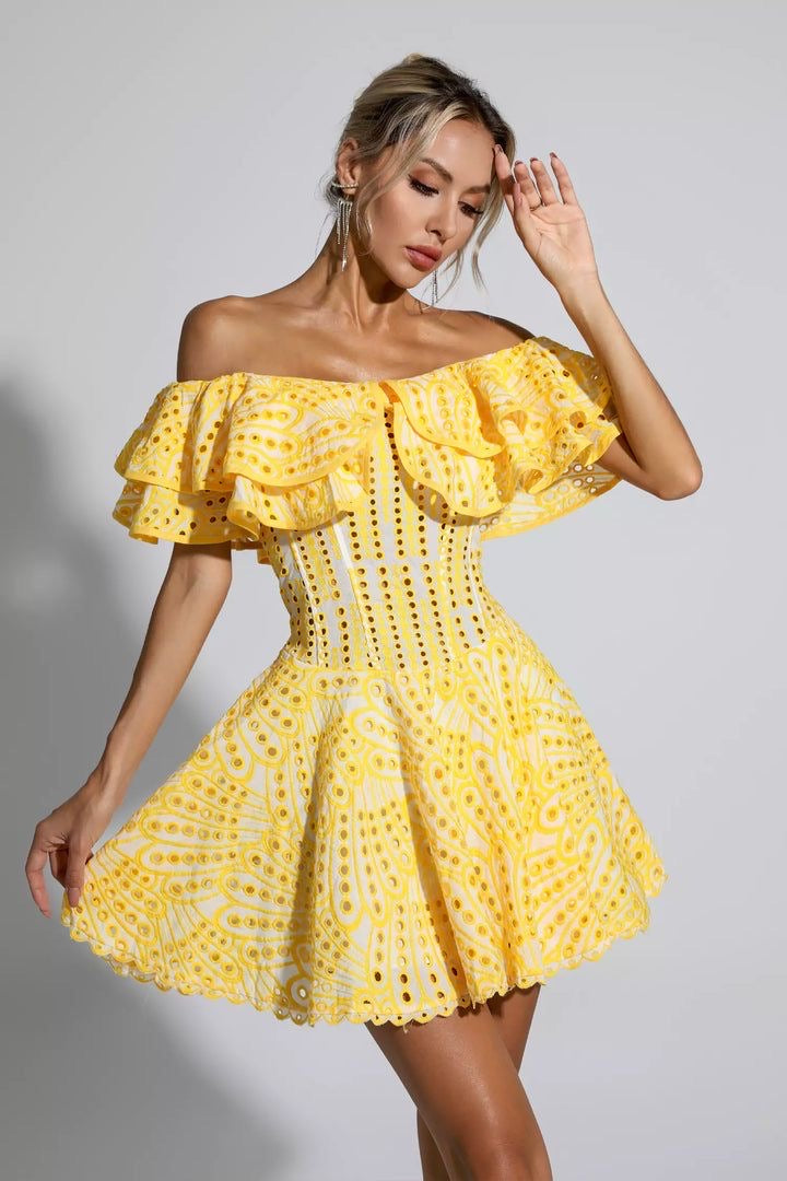 daisy embroidered dress Daisy Jubilee Dress Teuta Matoshi
