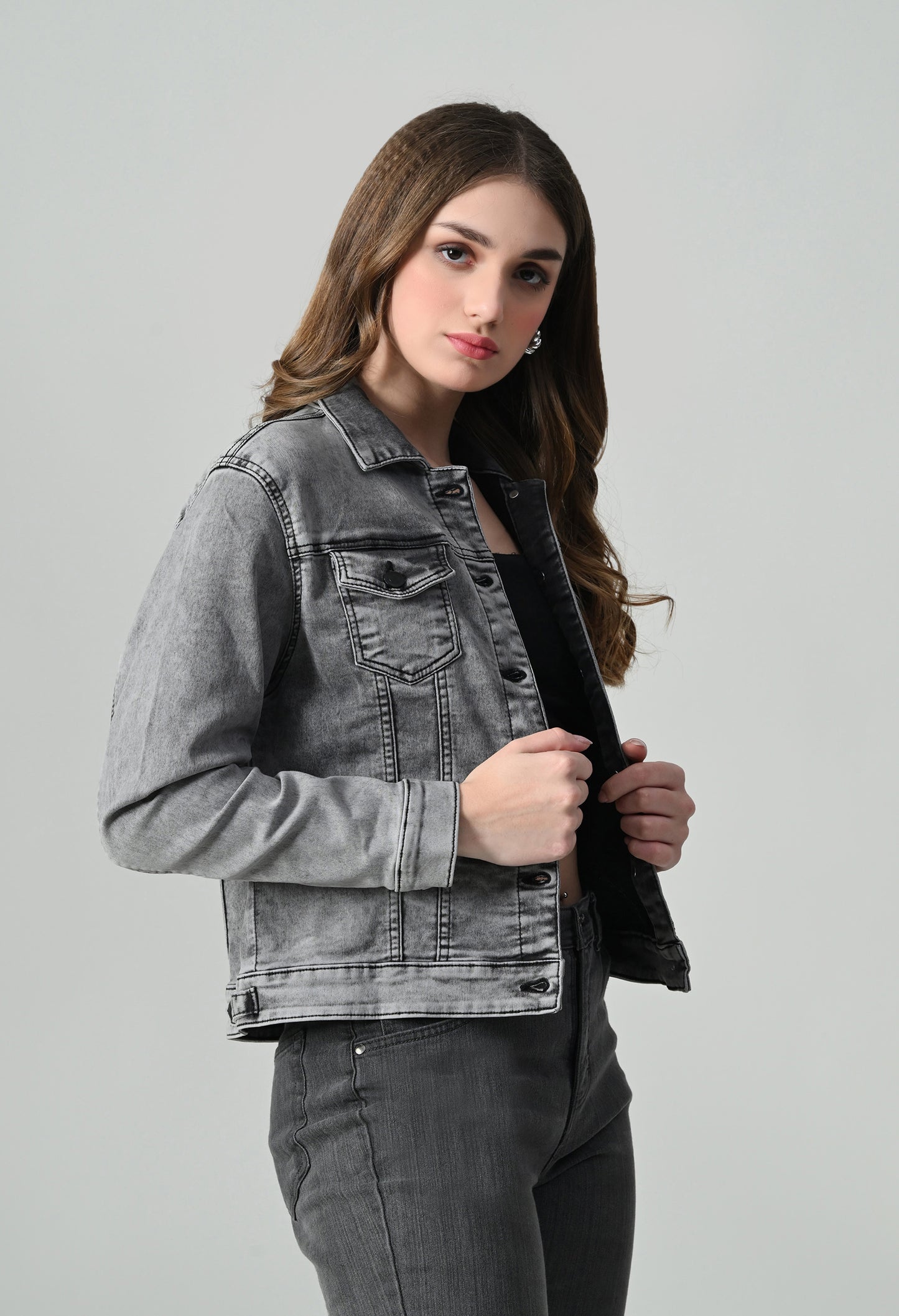 Black denim jacket