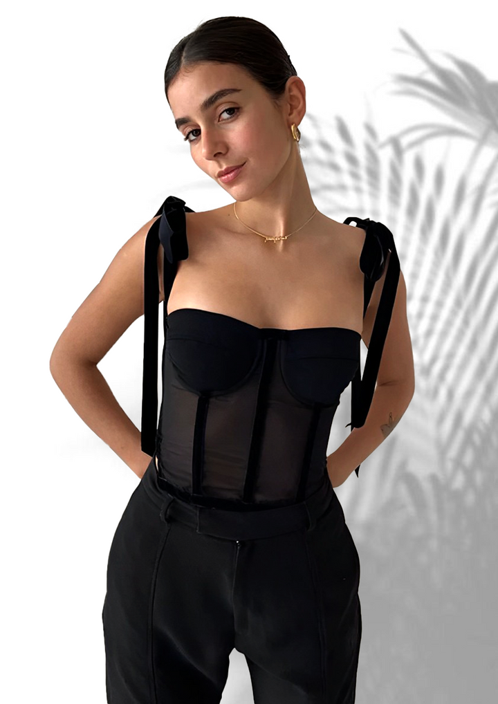 Hazel Sheer Corset Top