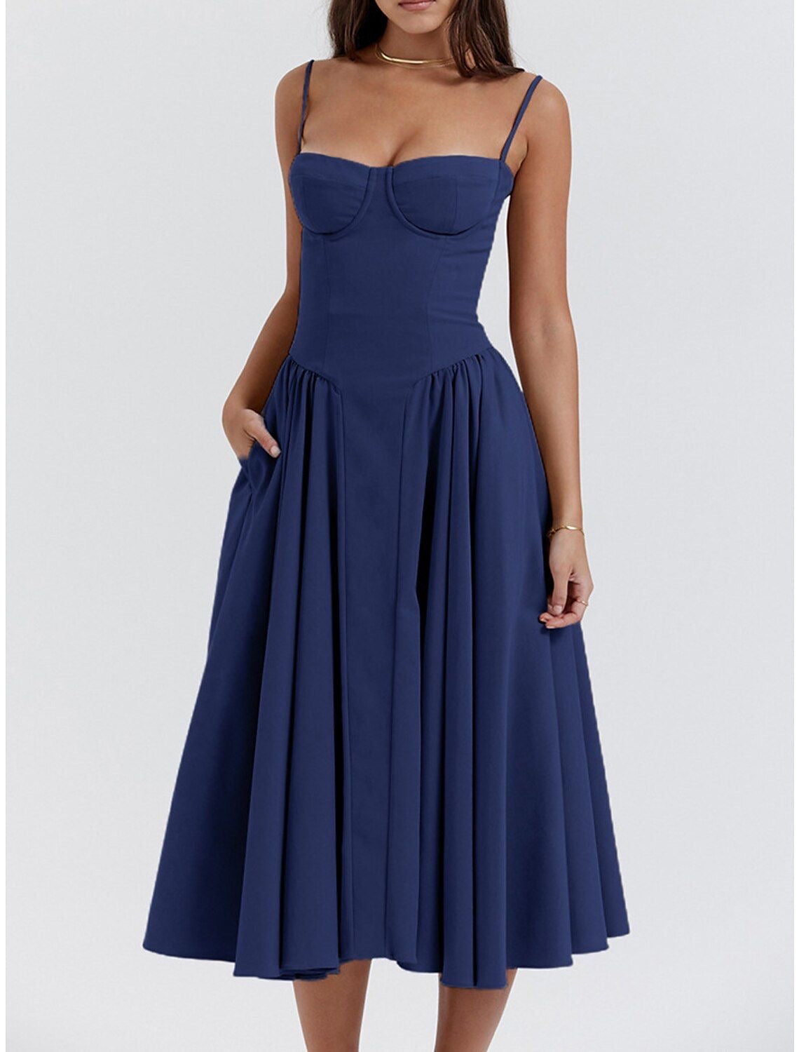 Caroline Corset Midi Dress – Cherrify