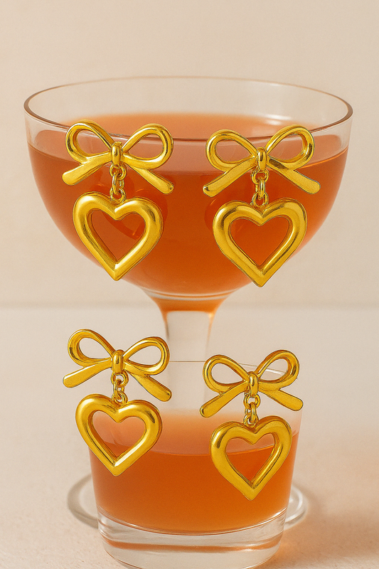 Bow knot Cast Heart Drops