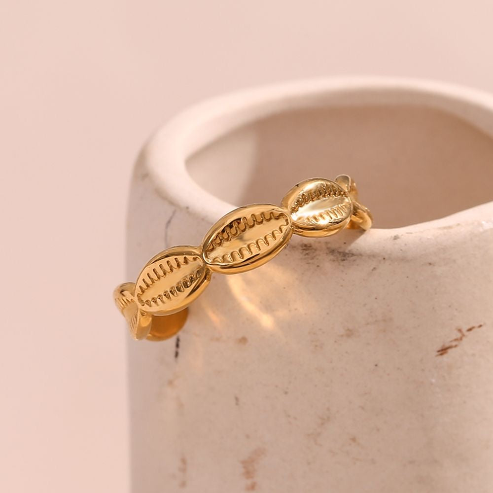 Coffee Bean Gold Ring