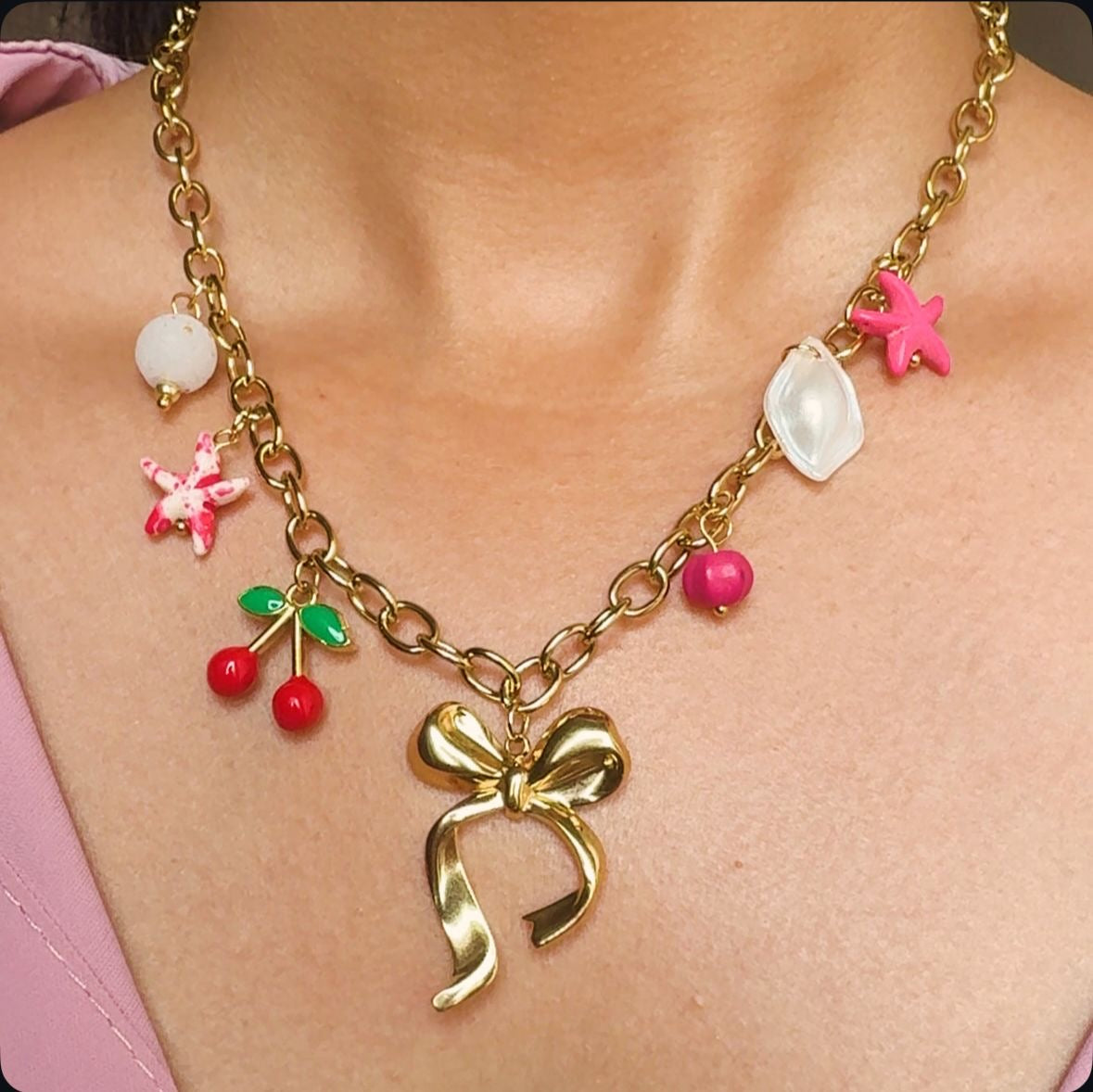 Pinterest Girl Cherry Charm Necklace