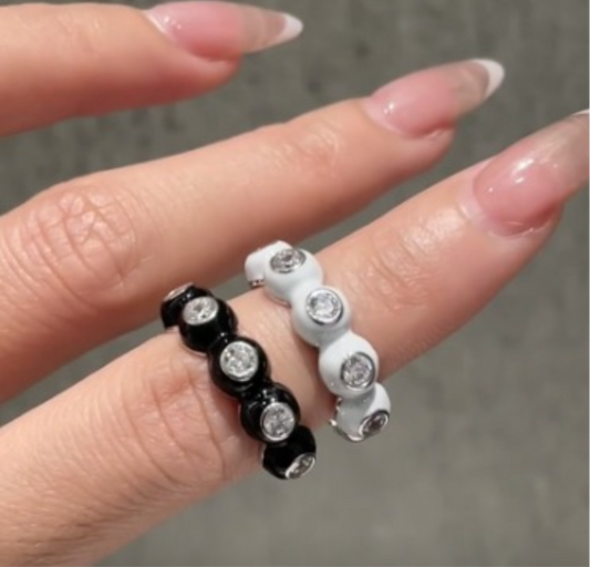 Monochrome Enamel Ring