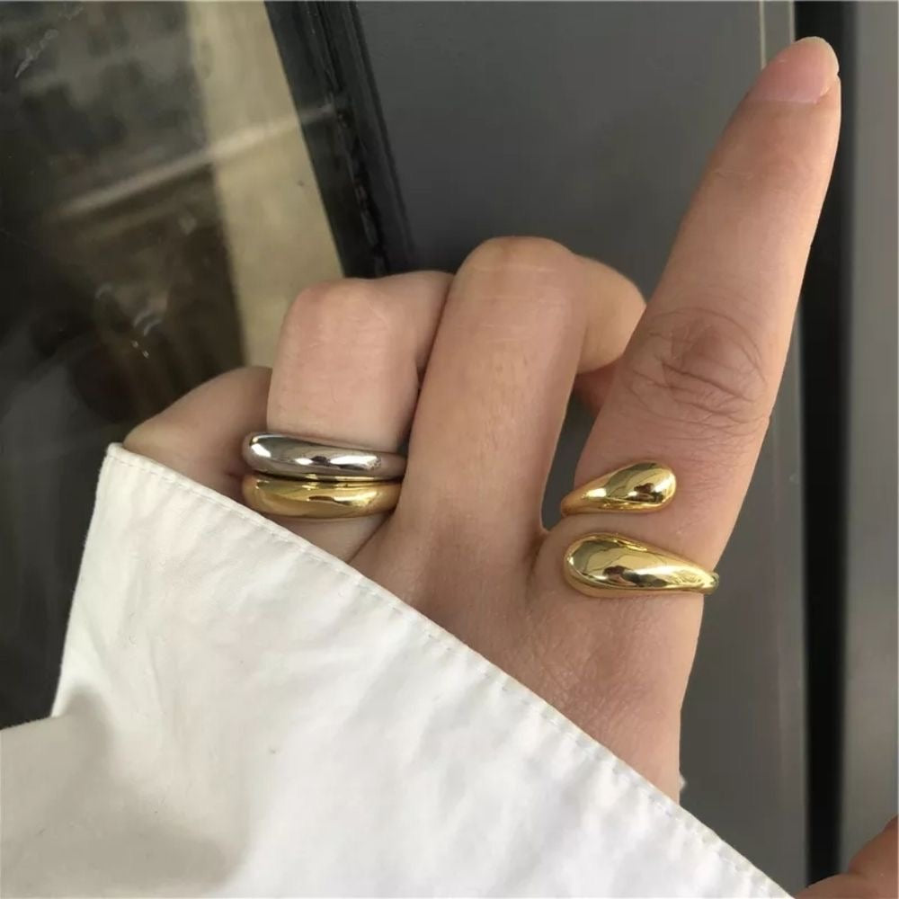 Chunky Gold Raindrop Ring