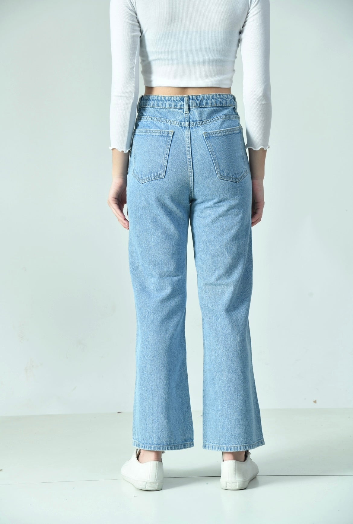 Doodle Faces Blue Denim