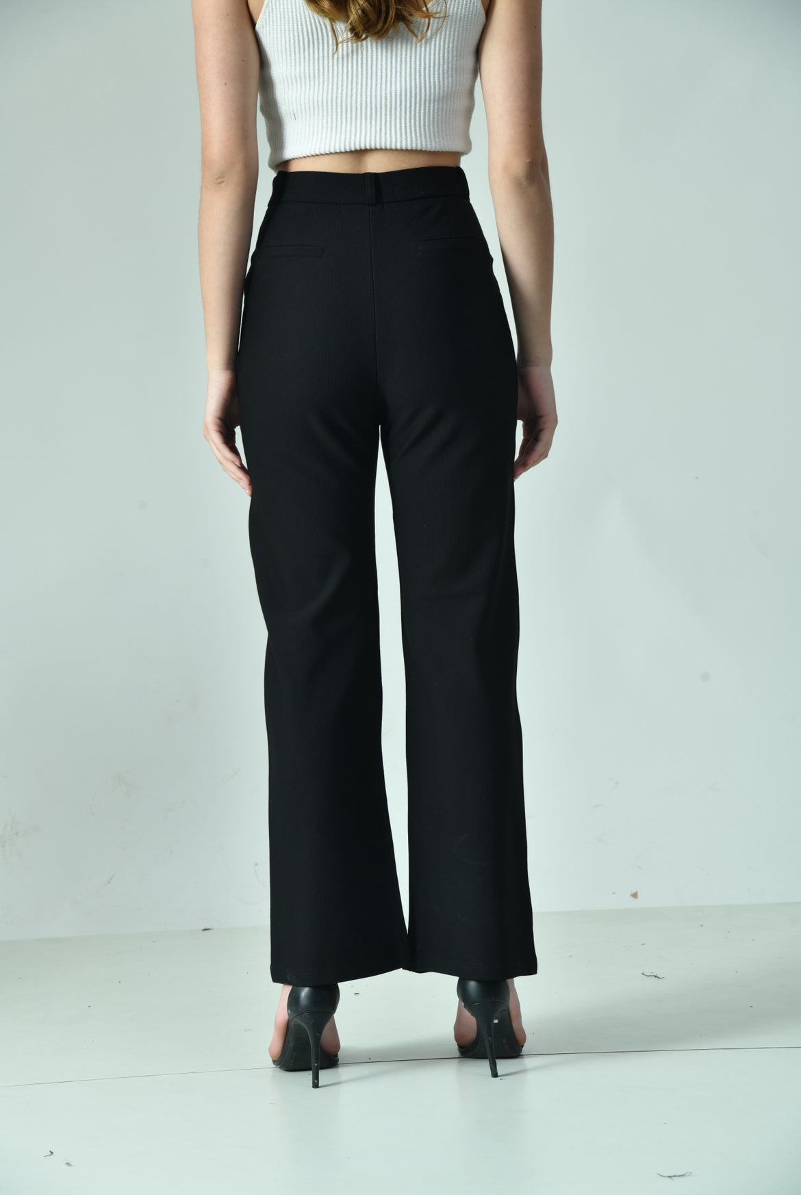 Signature Ribbed Black Pants