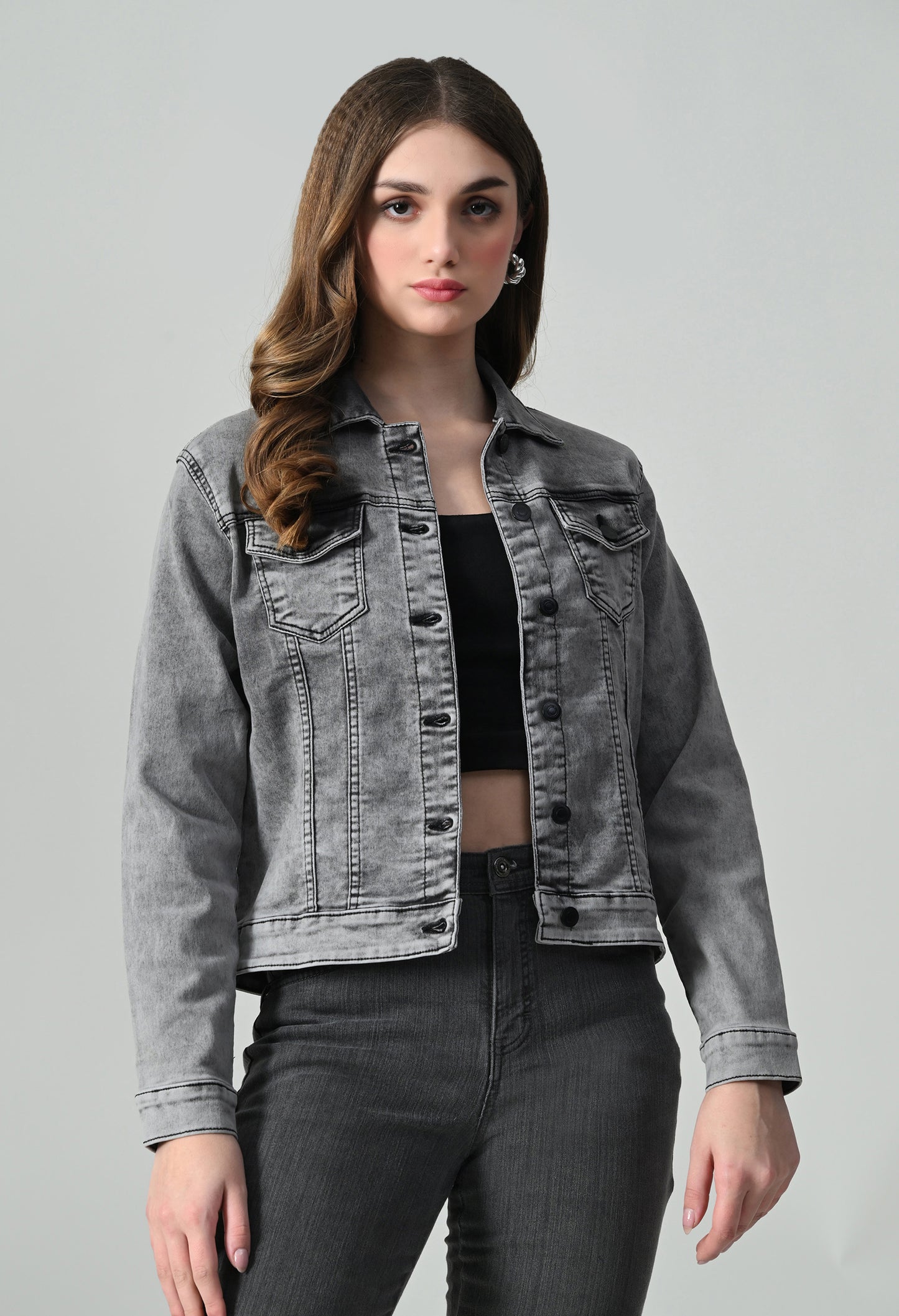 Black denim jacket