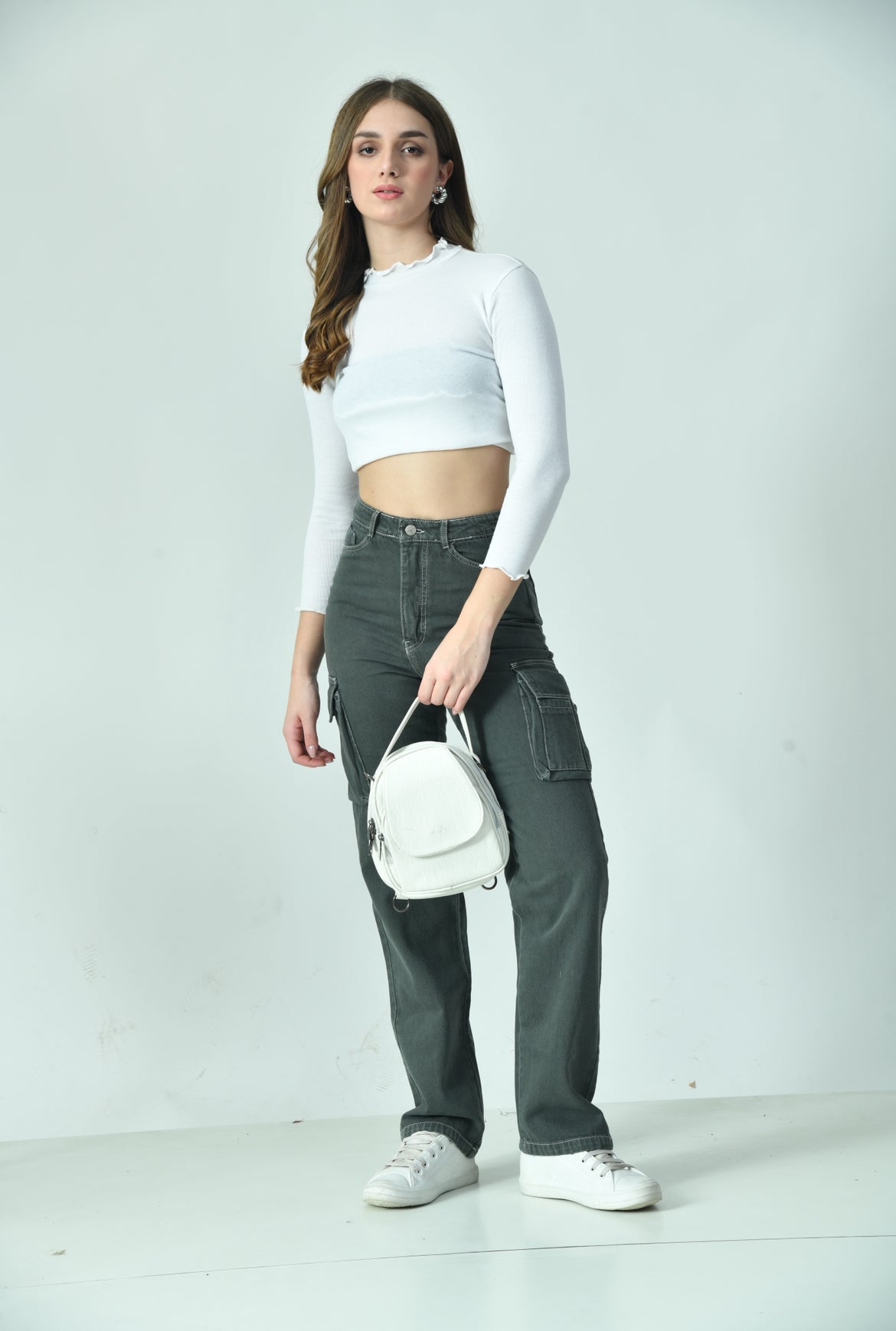 Slate high-waisted Cargo