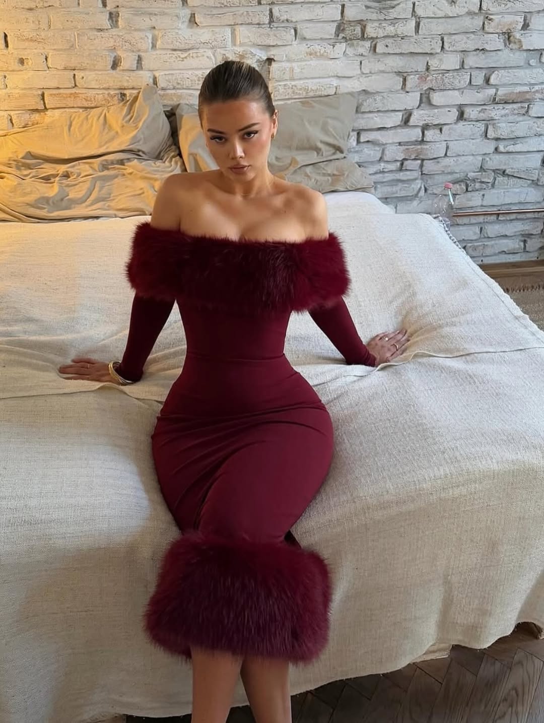 Monroe Luxe Fur Dress