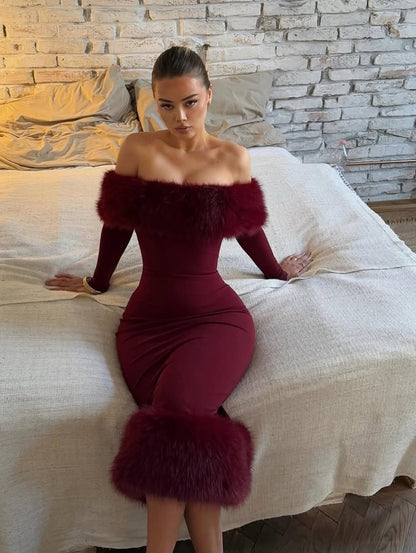 Monroe Luxe Fur Dress