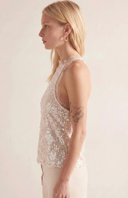 Camille Halterneck Sequin Top
