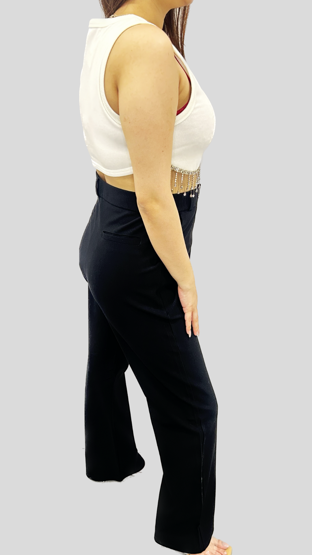 Signature Ribbed Black Pants