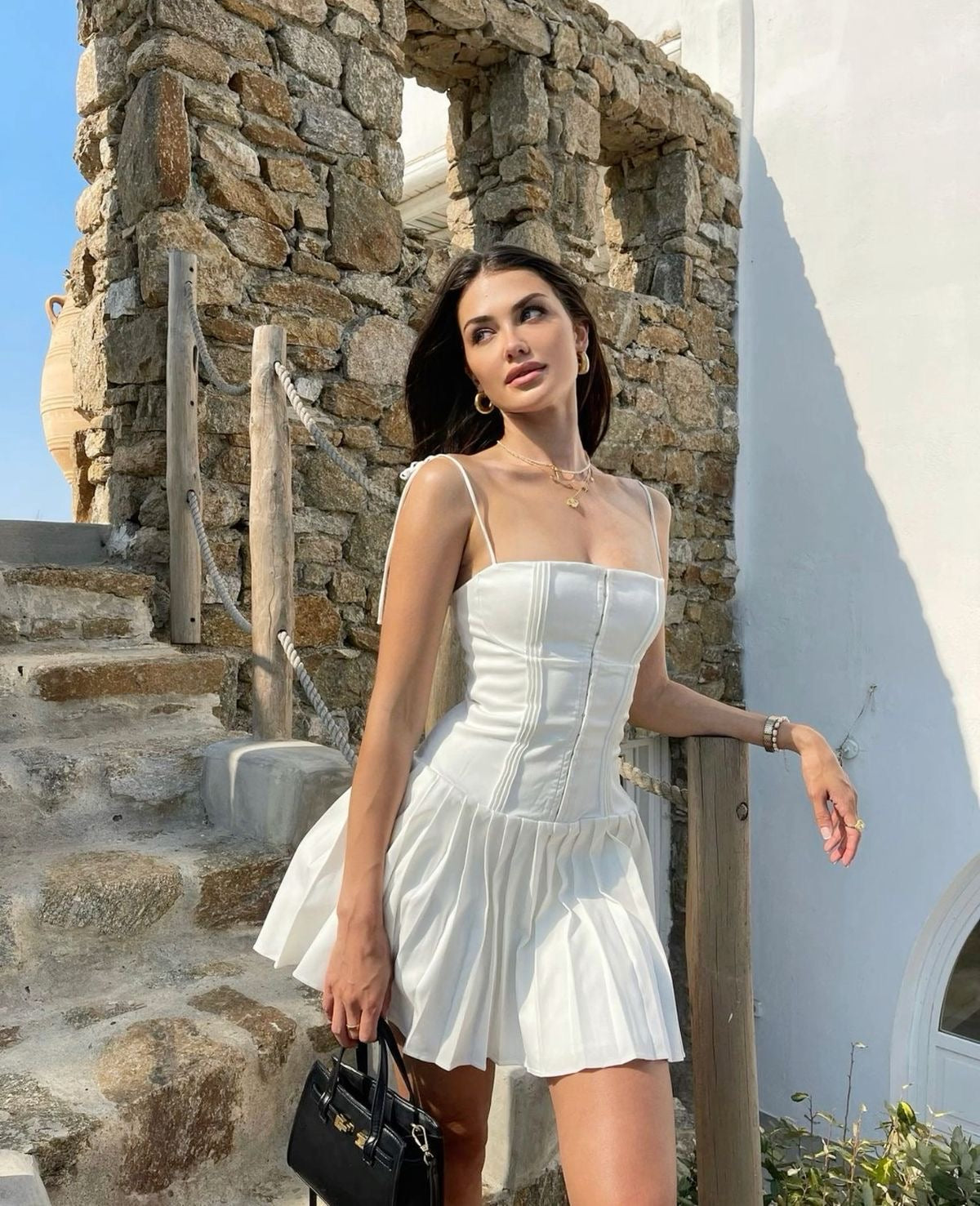 Gina Pleated Mini Dress
