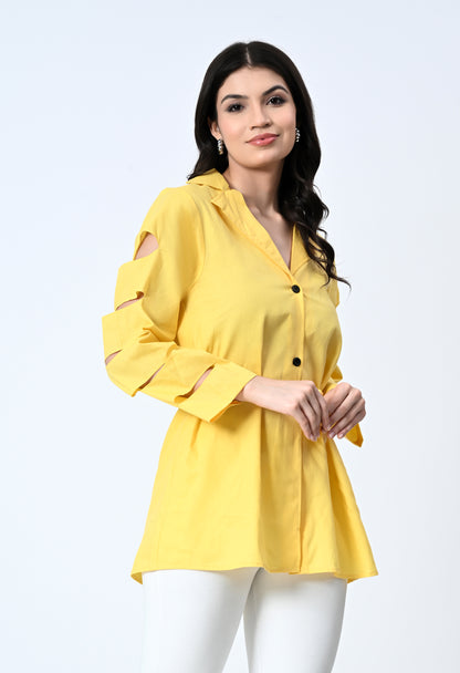 Reese Cutout Yellow Shirt