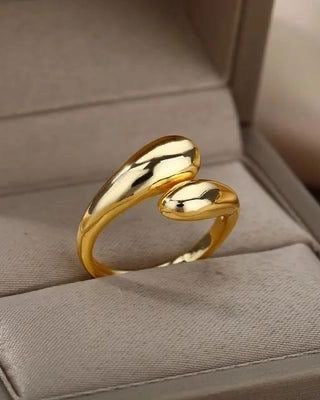 Chunky Gold Raindrop Ring