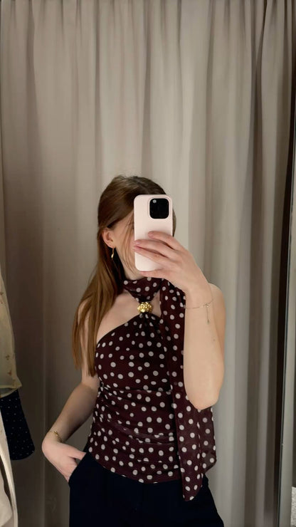 Laurel Polkadot Halterneck Top