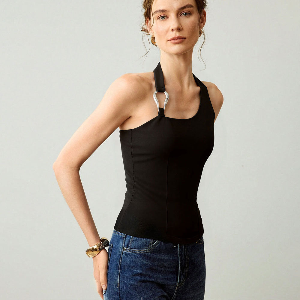 Celia Buckle Halterneck Top