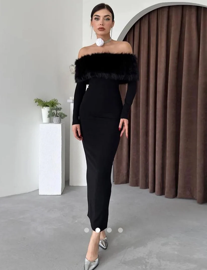 Blair Luxe Fur Dress