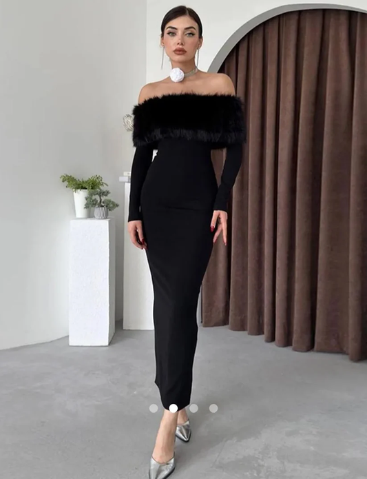 Blair Luxe Fur Dress