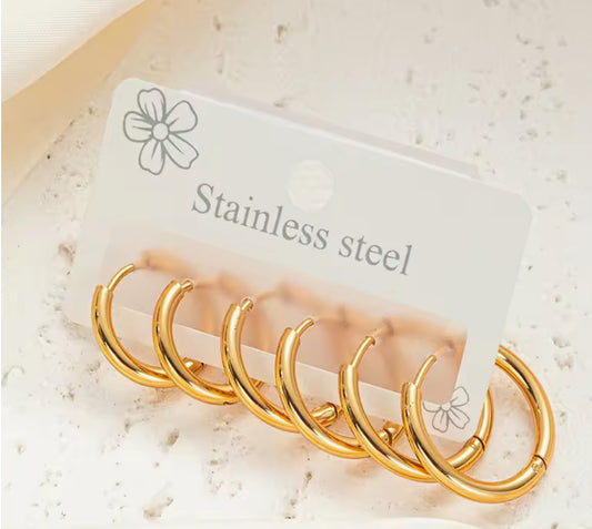 Statement Gold Hoops (set of 3)