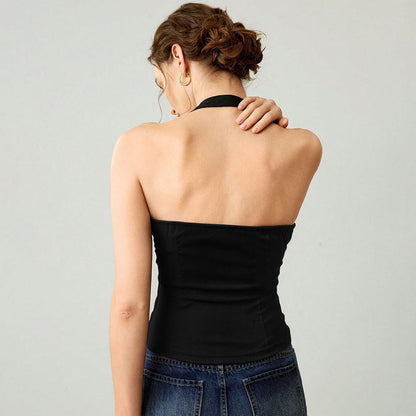 Celia Buckle Halterneck Top
