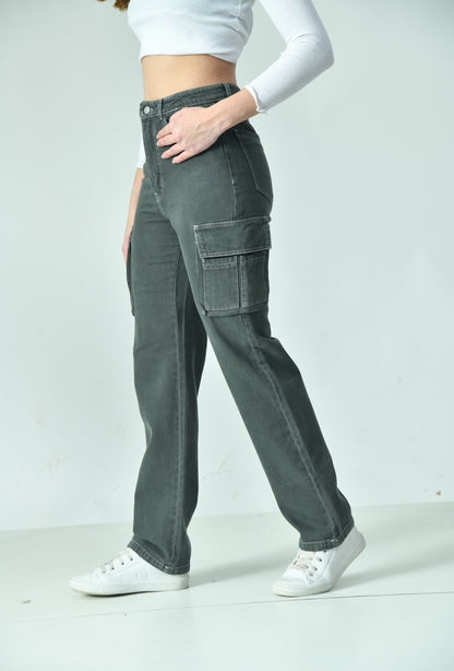 Slate high-waisted Cargo