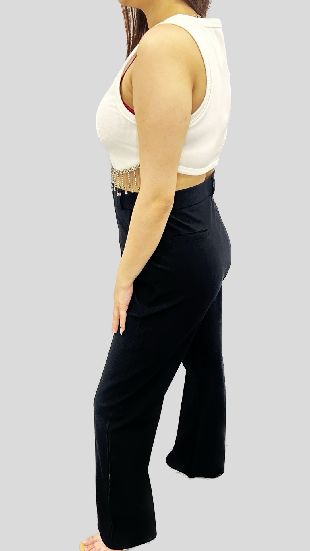 Signature Ribbed Black Pants