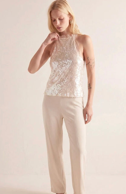 Camille Halterneck Sequin Top