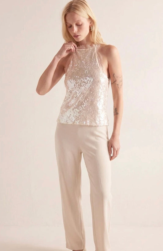 Camille Halterneck Sequin Top