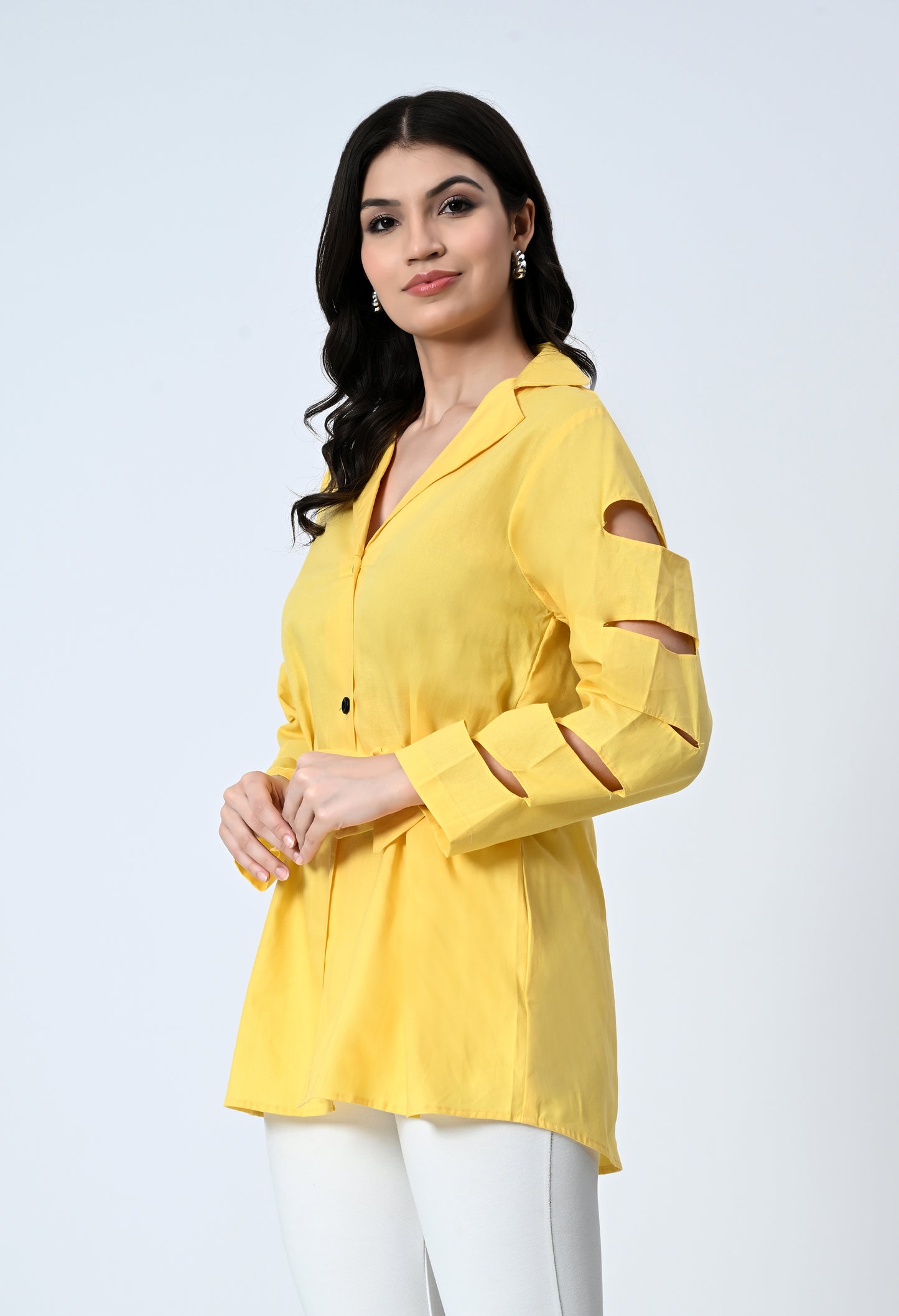 Reese Cutout Yellow Shirt