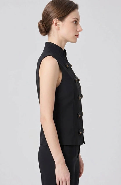 Gabrielle button party vest