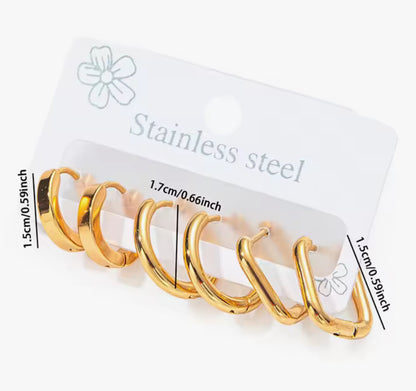 Kiya Gold Hoops ( set of 3)