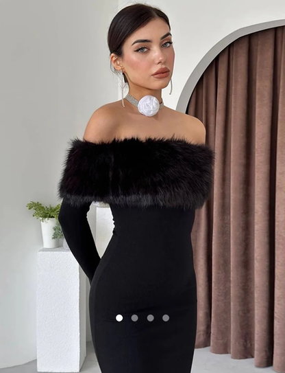 Blair Luxe Fur Dress