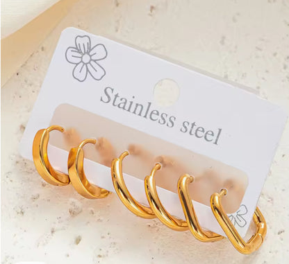Kiya Gold Hoops ( set of 3)