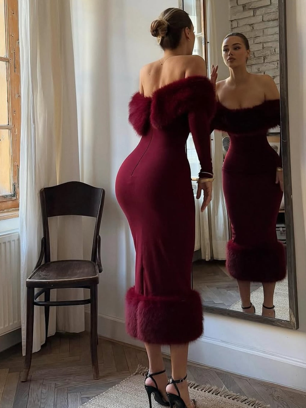 Monroe Luxe Fur Dress