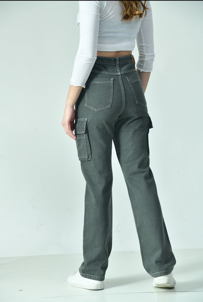 Slate high-waisted Cargo