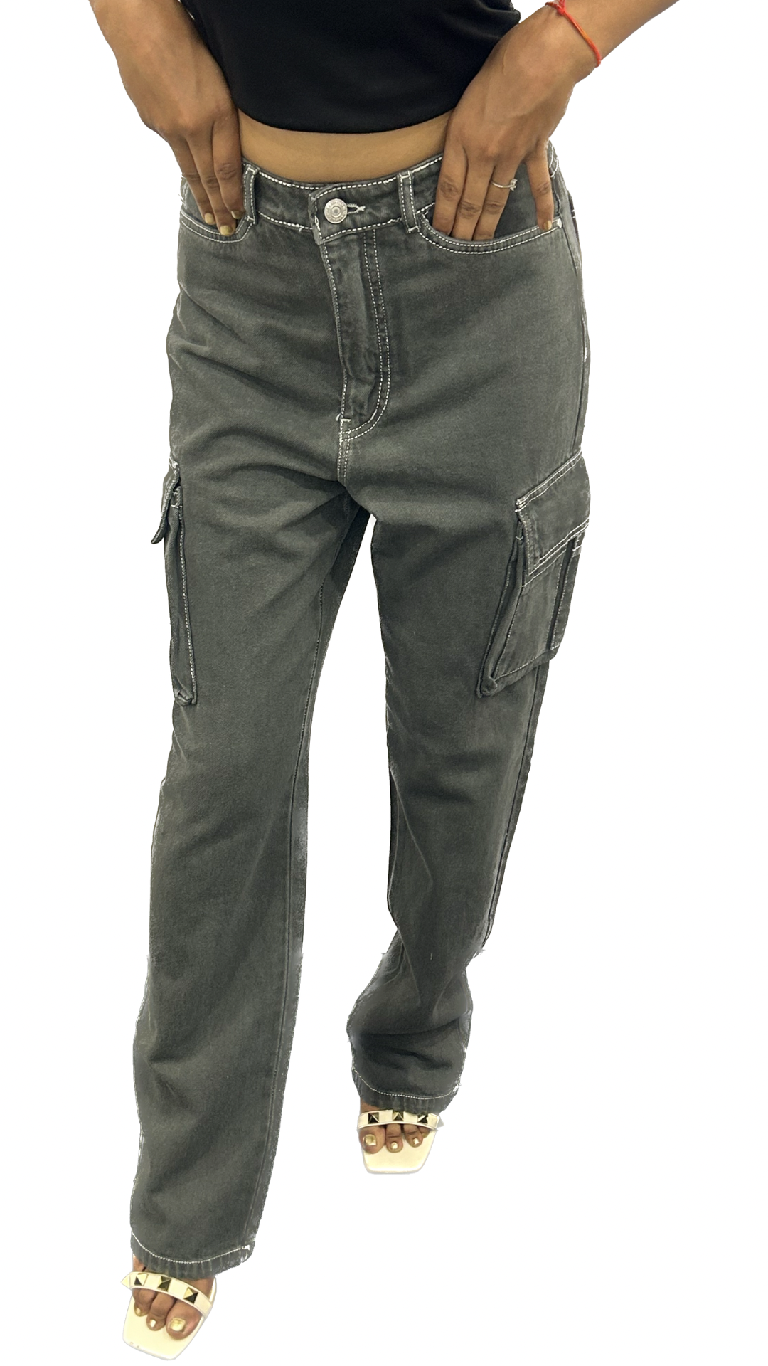 Slate high-waisted Cargo