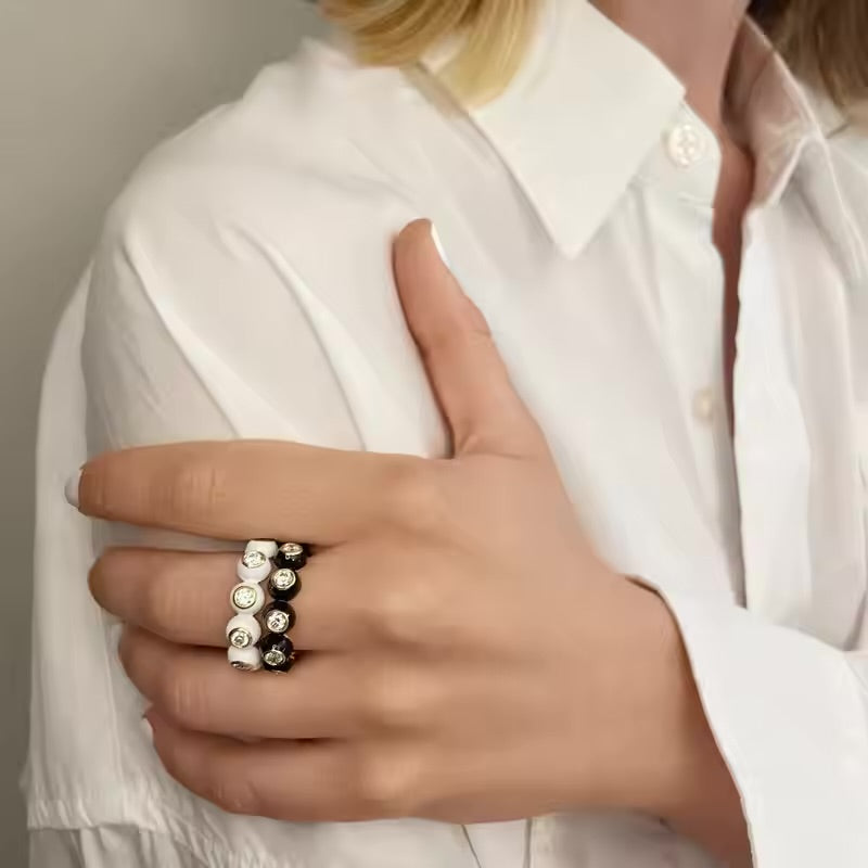 Monochrome Enamel Ring