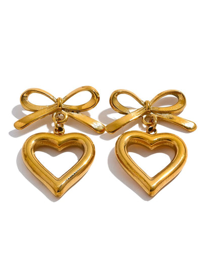 Bow knot Cast Heart Drops