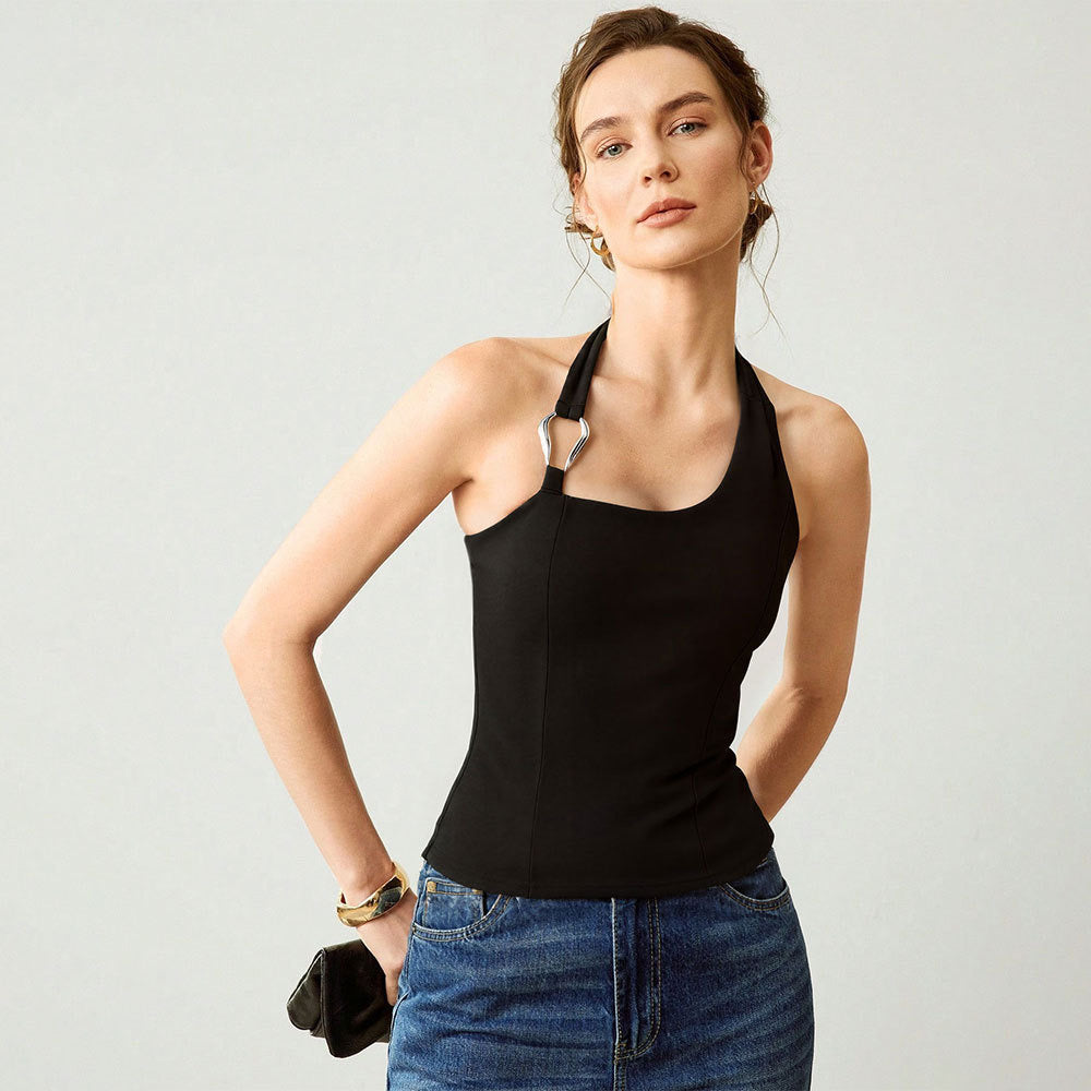 Celia Buckle Halterneck Top
