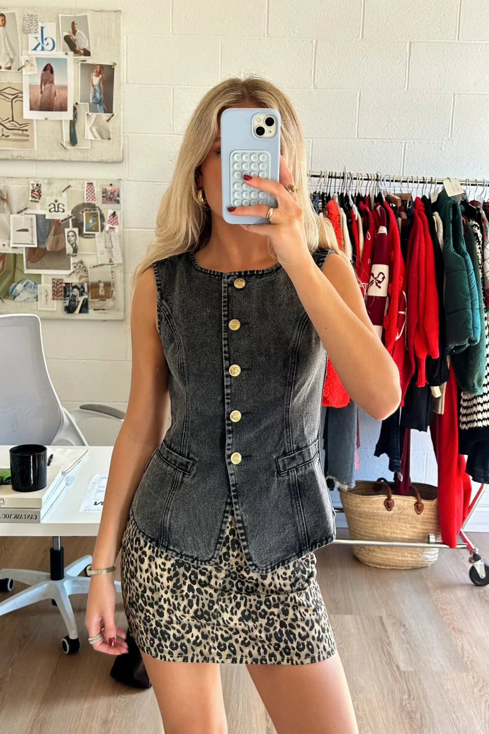Antoine Denim Top