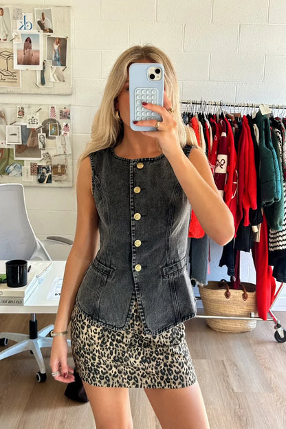 Antoine Denim Top