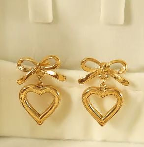 Bow knot Cast Heart Drops